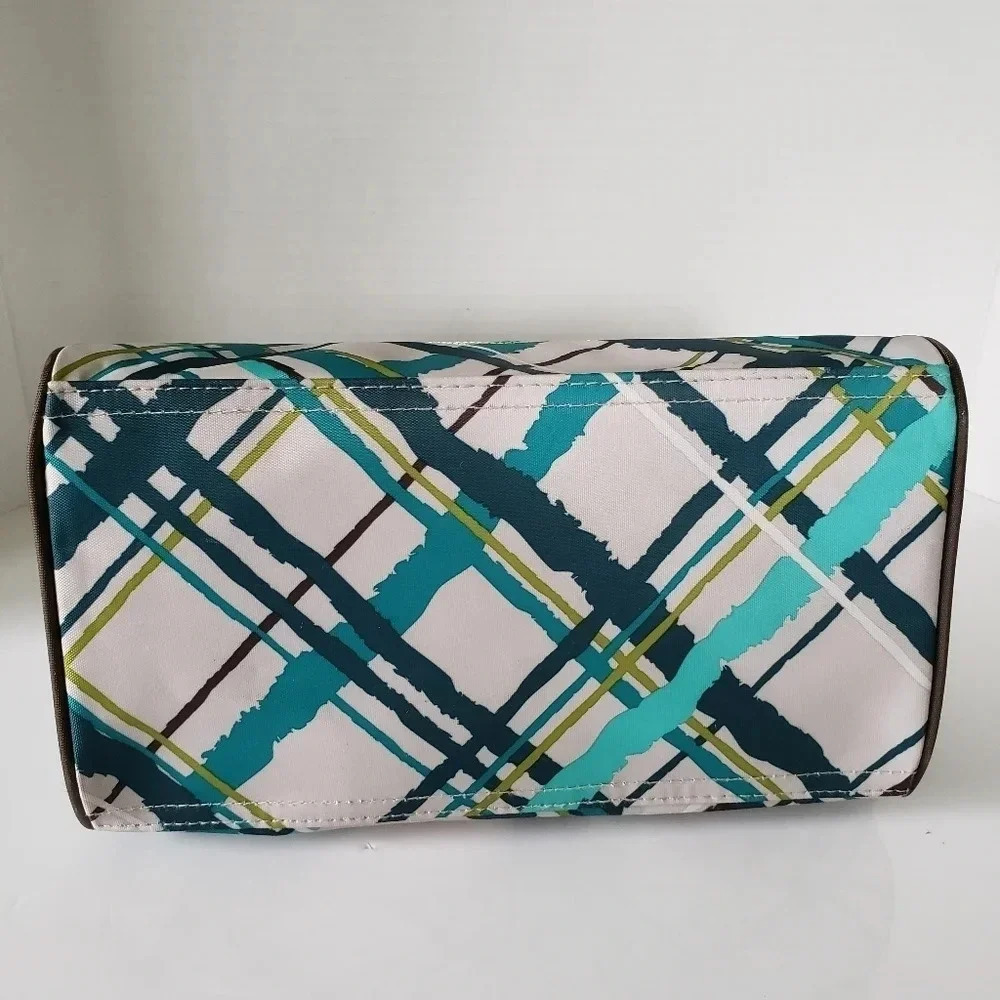 Thirty-One Sea Green Plaid Travel Toiletry  /Cosmetic Bag. - Picture 7 of 10